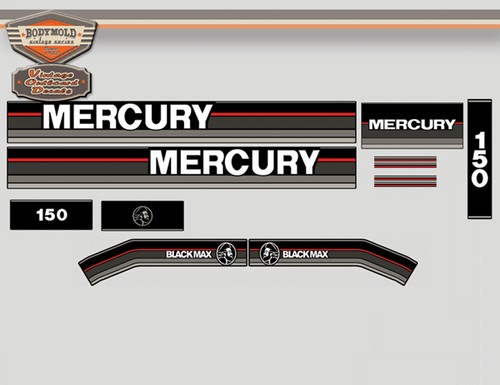Mercury outboard 150hp decals - mercury,