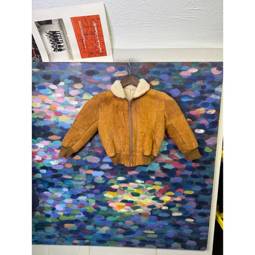 Vintage kids tan suede - vintage,
