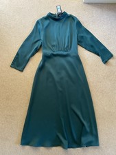 Stunning Satin Feel M&S Evening Ball Bridesmaid Gown Dress Size 14 Green BNWT
