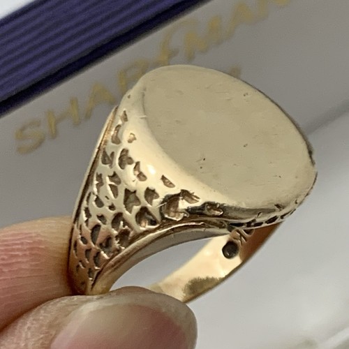 Engravable oval signet ring - signet,