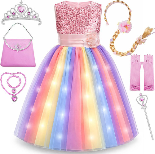 Little girls dress sequin pink - little,