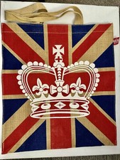 Union Jack and Crown Jute Tote
