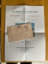 Copy Telegram MIA Lt Belcher Royal Armoured Corps D Day 6th June 1944