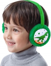 Wawsam Adjustable Dinosaur Ear Muff Warmers for Children Green One Size