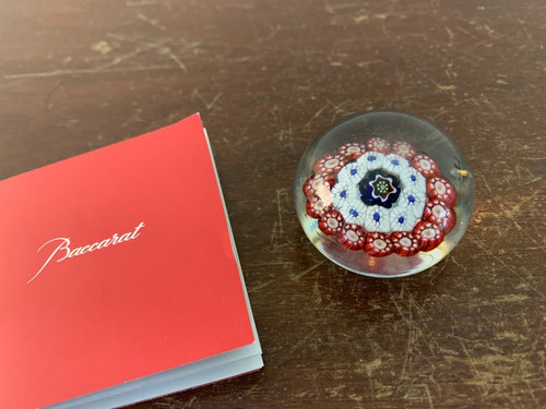 Millefiori crystal paperweight - crystal,