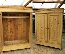 ? Stunning! Big! Quality! Old Antique Georgian Pine Double  Knock Down Wardrobe