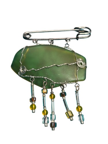 Silvertone wire wrapped green - silvertone,