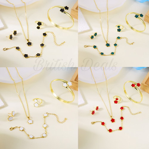 Clover jewellery set 5pcs - jewellery,