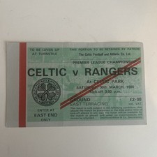 Celtic V Rangers Unused Match Ticket From Postponed Match 30/3/85 1985