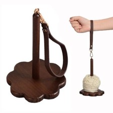 Yarn Holder Spinning Knitting Tools DIY Wood Spool Wrist Strap Wool Ball Winder
