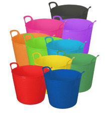 Plastic Flexi Tub Bucket Tubs Storage Toy Home Laundry Horse Feed Trug 15 26 42L