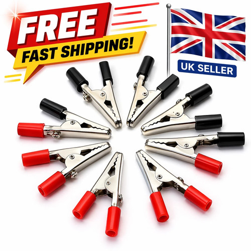 Insulated crocodile clips - 10,