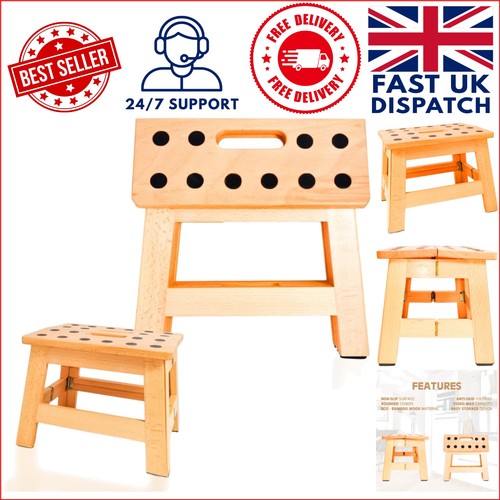 Portable wooden step stool - wooden,