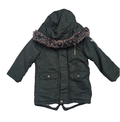 Boys khaki green hooded - green, coat
