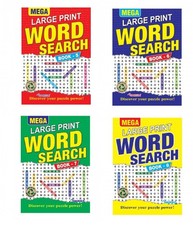 4 x LARGE PRINT WORDSEARCH A4
