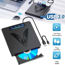 External CD DVD Drive Disc Burner Drive Reader Player USB 3.0 For Windows 10 11