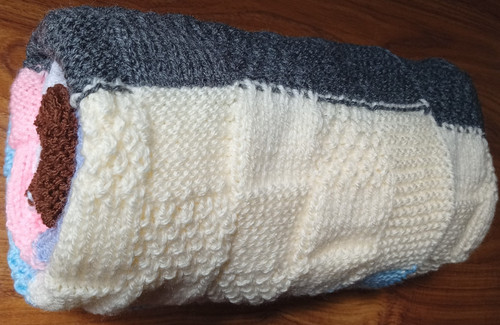 Hand knitted baby pram blanket - pram,