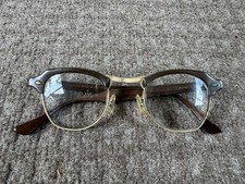 50s Vintage BL Men's Bausch Lomb Eyeglasses Frame 12k gf Half Rim 22-44 Browline