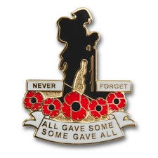 SOME GAVE ALL POPPY ALL GAVE SOME LAPEL BADGE