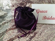 PURPLE SATIN DOLLY BAG BRIDAL