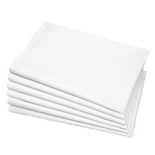 Aztex Plain Cotton Tea Towels, 100% Cotton, Pack of 6, 170gsm, White, Kitchen