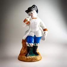 Staffordshire Porcelain Figurine Gentleman Cold Painted Enamel Late 19thC 5"