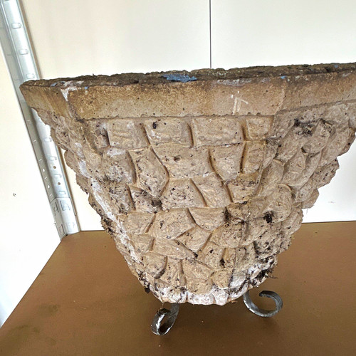 Large grey octagonal concrete - large,