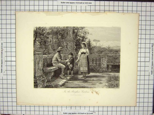 Original old antique print - original,