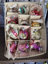 Box Of Large vintage 1950’s Mercury Glass christmas baubles