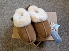 Aus Wooli Australia Sheepskin Slippers UK Size 5 EU 38 unisex Chestnut