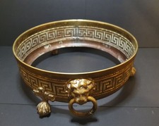 Antique Brass Planter / Jardiniere Victorian Surround For a Pot Lion Head Footed