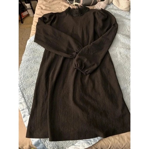 Zara black high neck - black, crochet