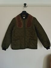 Barbour Sutherland Jacket Men Green Quilted Shooting Leather Khaki England M