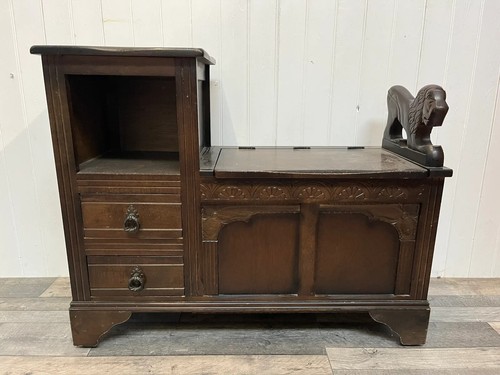 Vintage telephone seat table - vintage, seat/table