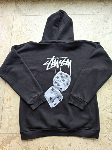 Stussy black pullover hoodie - pullover,