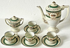 Antique c1921-26 Japanese Porcelain  Coffee Pot, Sugar Bowl & 4 Cups & Saucers