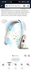 FAYHIJUN Portable Neck Fan Bladeless Rechargeable 5000 mah 3 Speed White