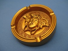 Gold round ashtray Gorgon