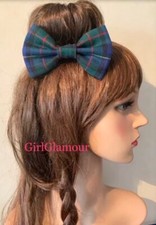 Hunting Stewart Bow Hair Tie Band Headband Scottish Burns Night Wedding Rosette
