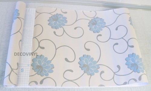 Grey blue floral - grey,