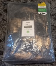 Dunelm Eyelet Velour Tree Print Curtains Pair Charcoal W168 X L137cm Brand New 