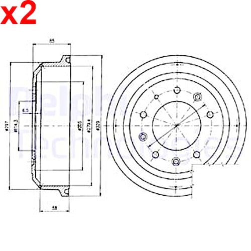 Brake drum delphi fits land - brake,
