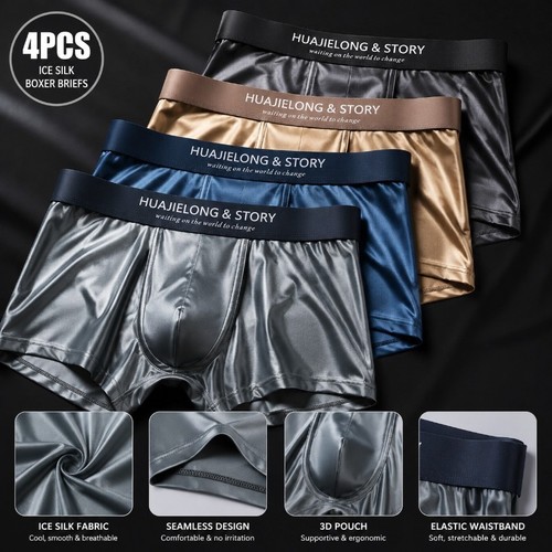 4pcs men ice silk underwear - ice,