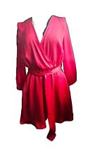 SIZE M ZARA RED RASPBERRY TIED SATIN EFFECT JUMPSUIT V-NECKLINE 