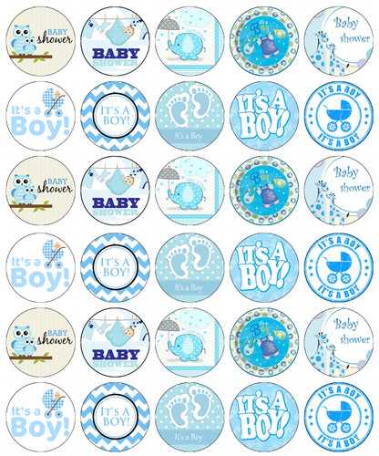 Baby shower boy cupcake - x,