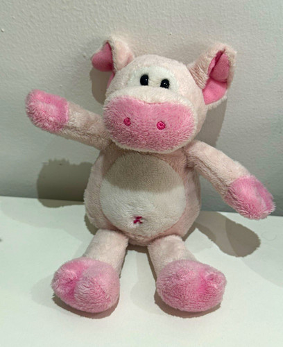Pink white pig - white, plush