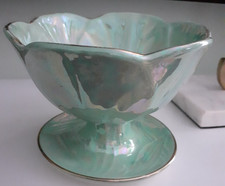 Vintage Beswick England Ceramic Lustreware Pastel Pale Green Sundae Bon Bon Dis