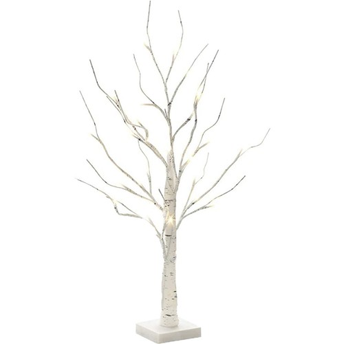 Pre lit white birch twig - white, tree