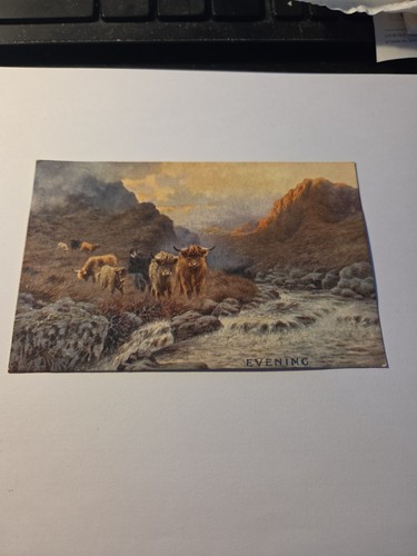 Vintage postcard evening - postcard, of
