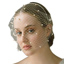 Beadwork Pearl Bridal Veil